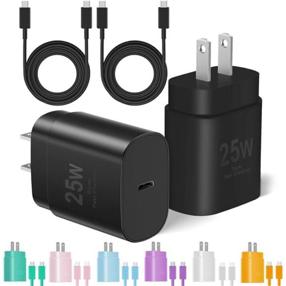 USB-C Fast Charger 25W 2-Pack Type C Power Block